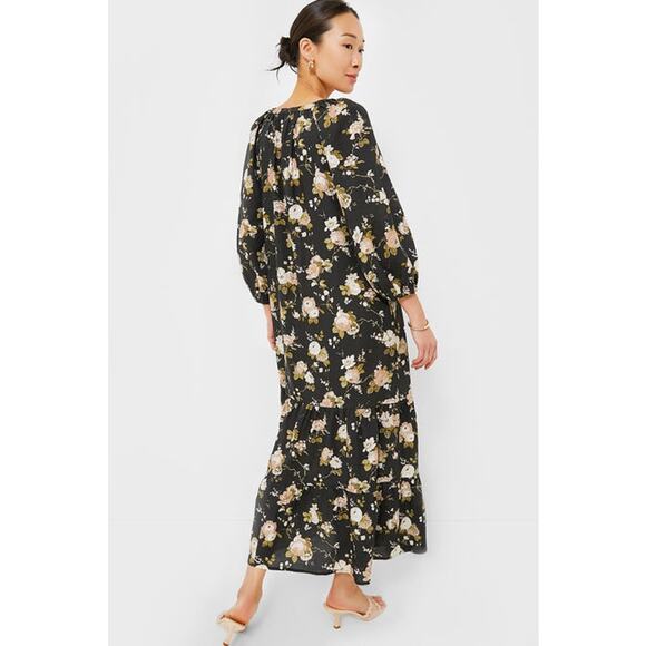 Tuckernuck | NWOT Midnight Garden Lyles Dress Black Floral Maxi XS - Picture 3 of 13